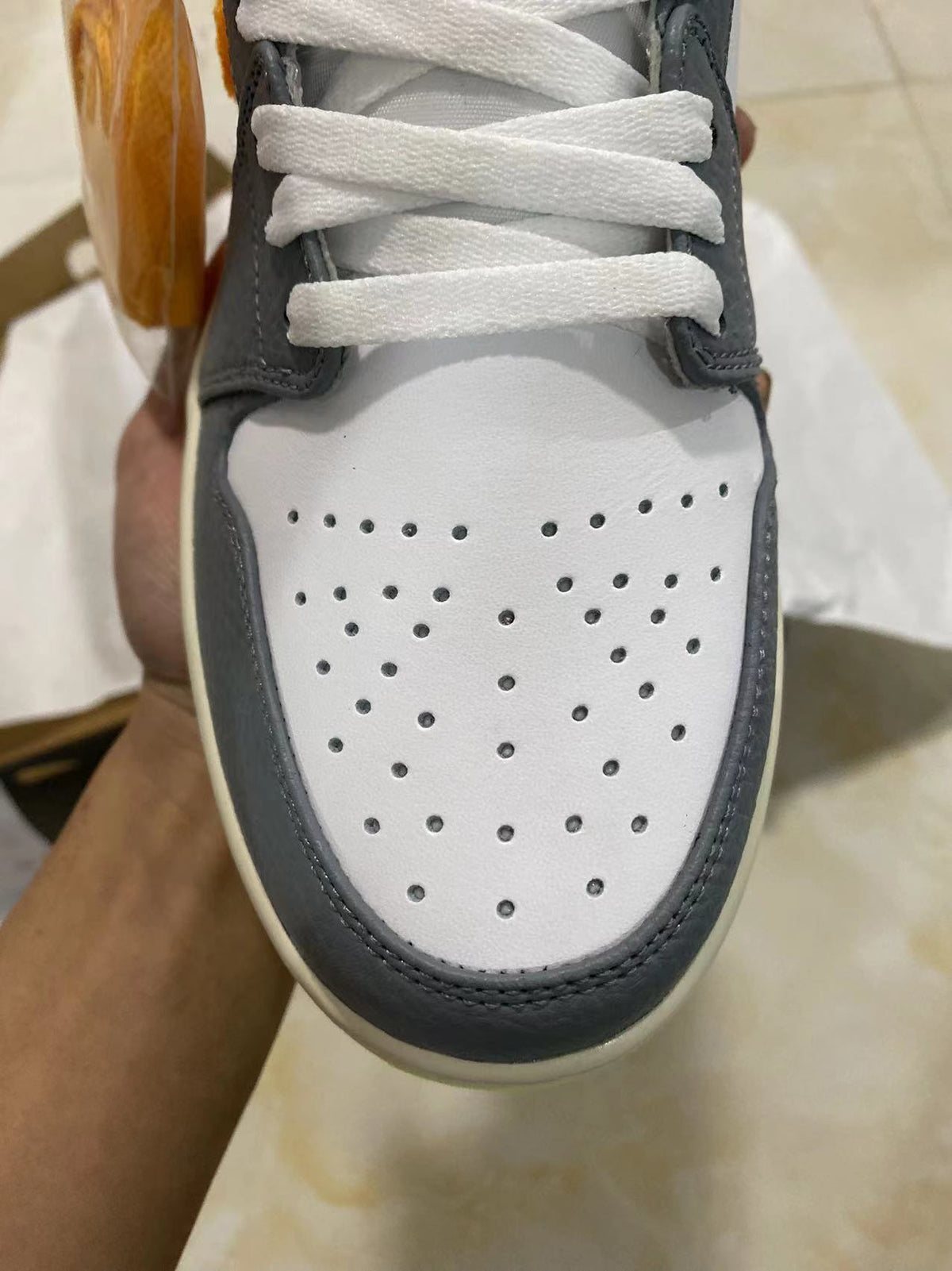 Low Top Sneakers, White Gray Colorway, Lace Up Design, Casual Gift for Sneaker Fans