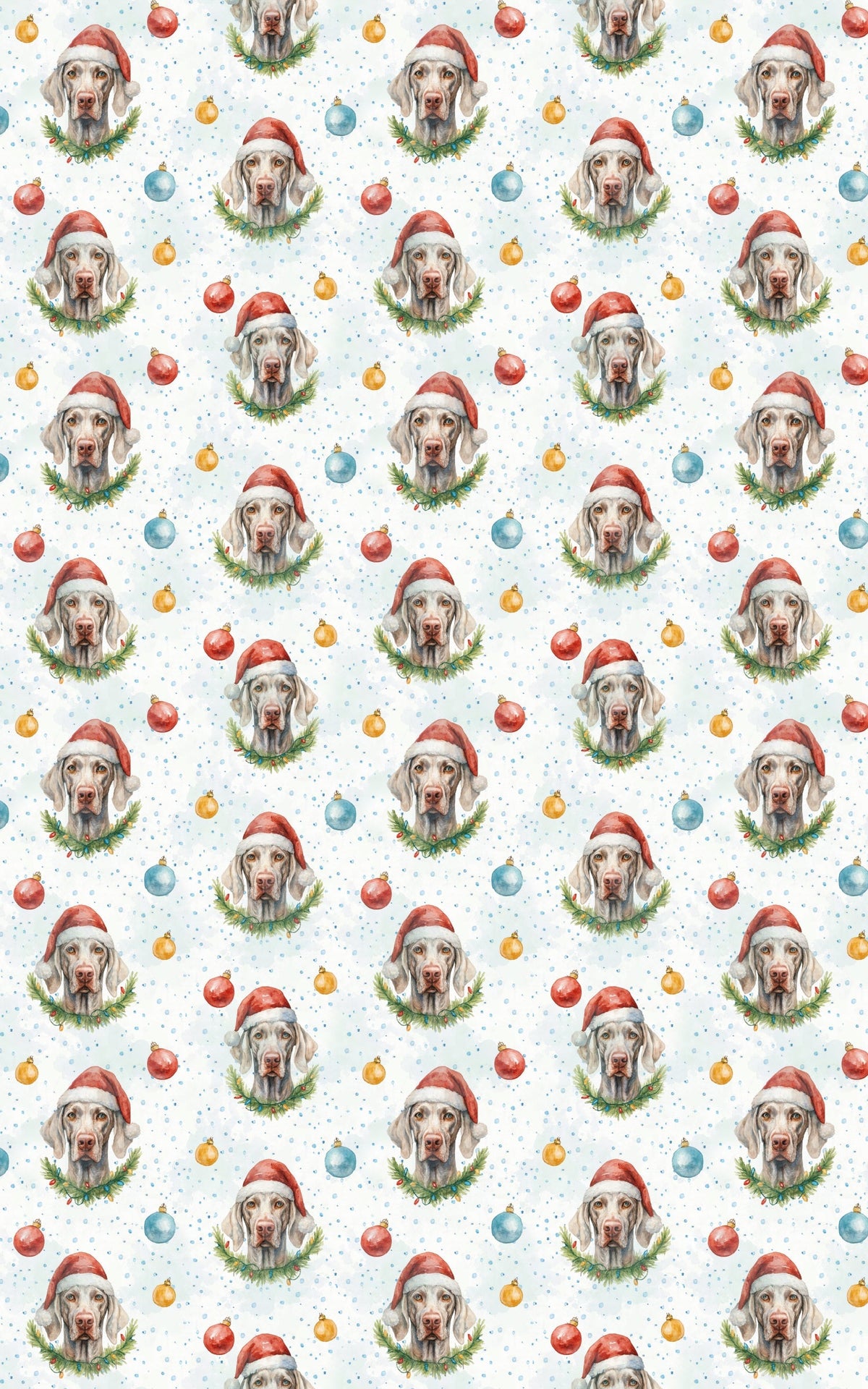 Santa Hat Dog Gift Wrap, Weimaraner Christmas Wrapping Paper, Festive Puppy Present Wrap, Holiday Pet Lover Present Packaging