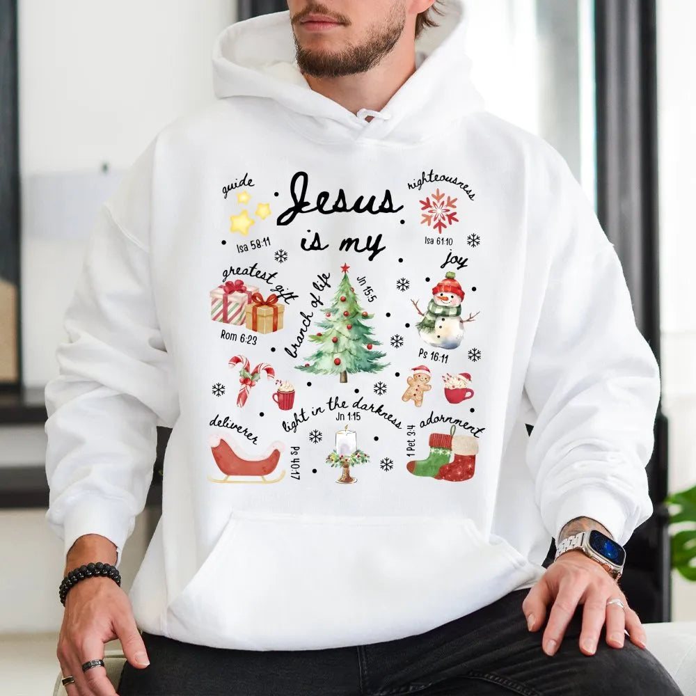 Religious Bible Verse Holiday Sweatshirt, Jesus Is My Christmas Hoodie, Faith Christian Xmas Pullover, Nativity Story Present