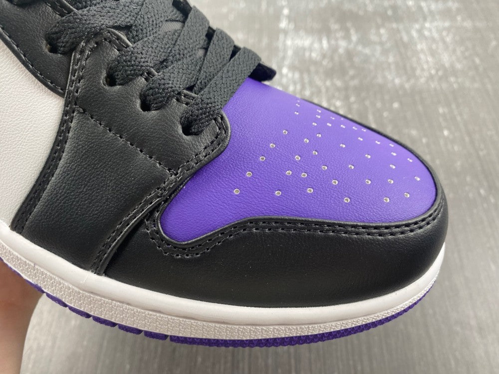 Low Top Sneakers, Black Purple Colorway, Lace Up Design, Casual Gift for Sneaker Fans