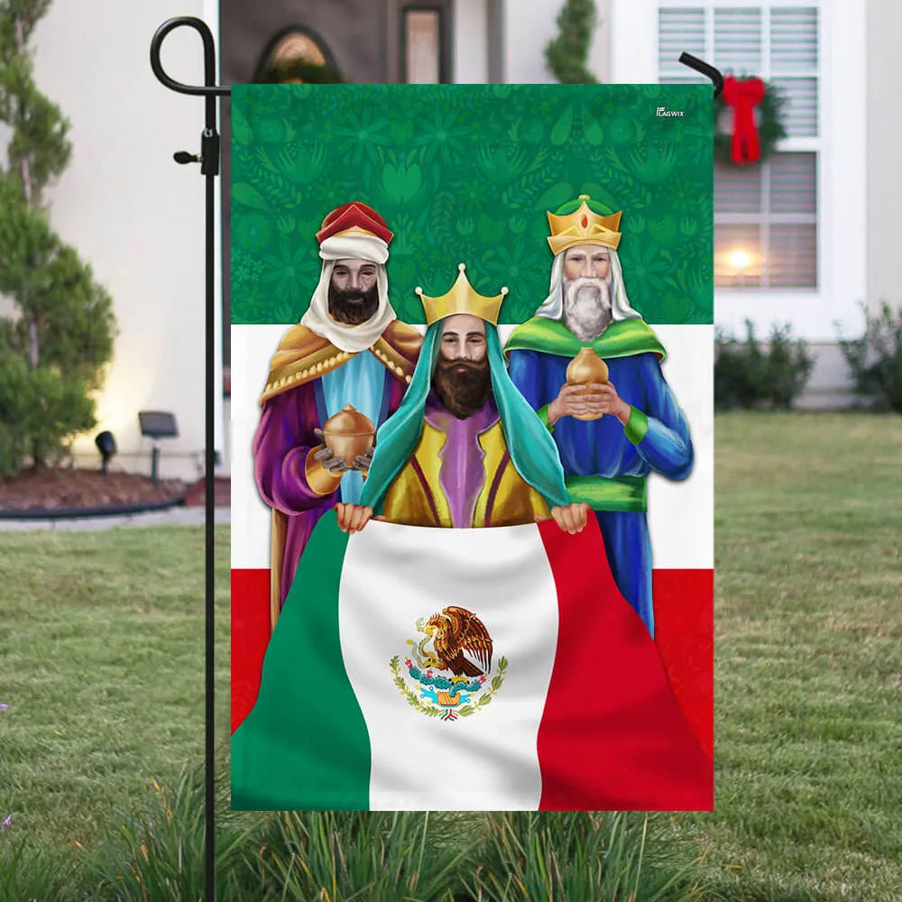 Epiphany Nativity Yard Flag, Three Kings Mexican Flag Garden Flag, Double Sided Heritage Holiday Lawn Flag, Christmas Present