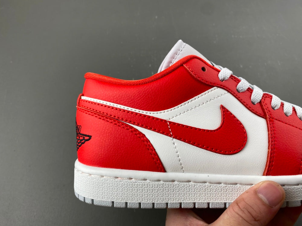 Low Top Sneakers, White Black Red Colorway, Lace Up Design, Casual Gift for Sneaker Fans