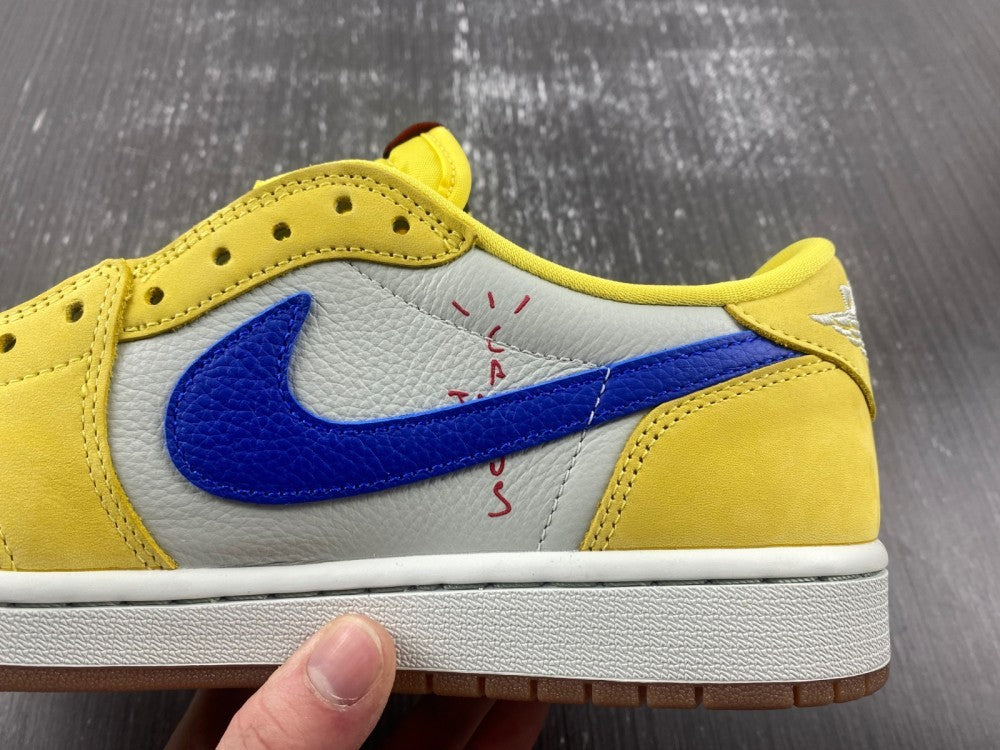 Low Top Sneakers, Blue White Yellow Colorway, Reverse Hook Design, Lace Up Design, Casual Gift for Sneaker Fans
