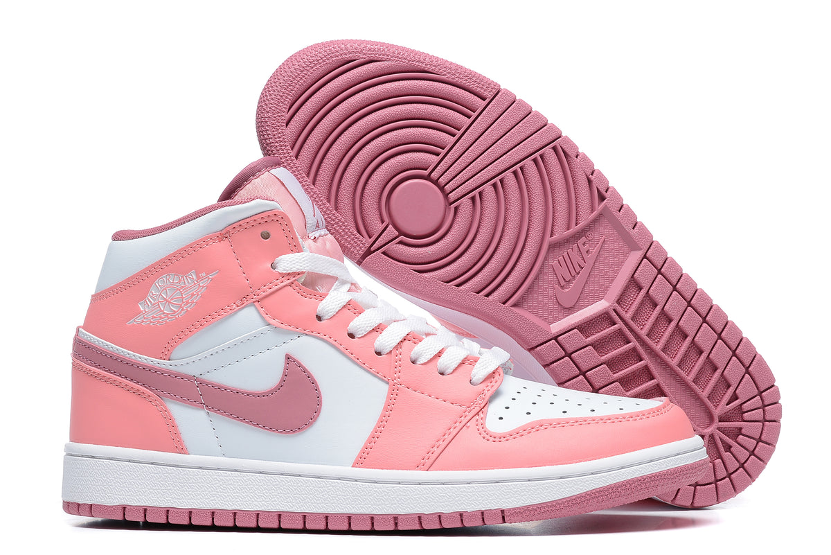 Sneakers, Pink White Colorway, Lace Up Design, Casual Gift for Sneaker Fans