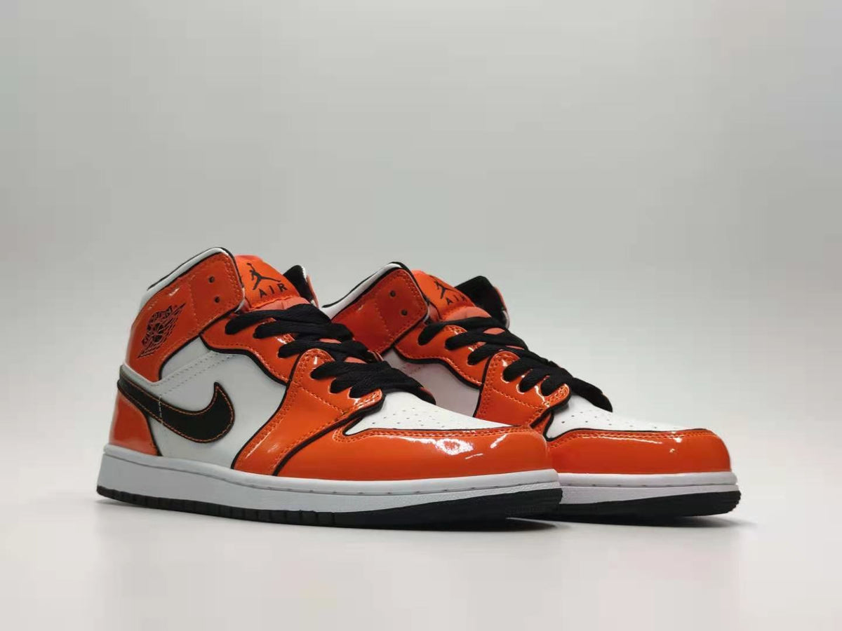 Sneakers, White Black Orange Colorway, Lace Up Design, Casual Gift for Sneaker Fans