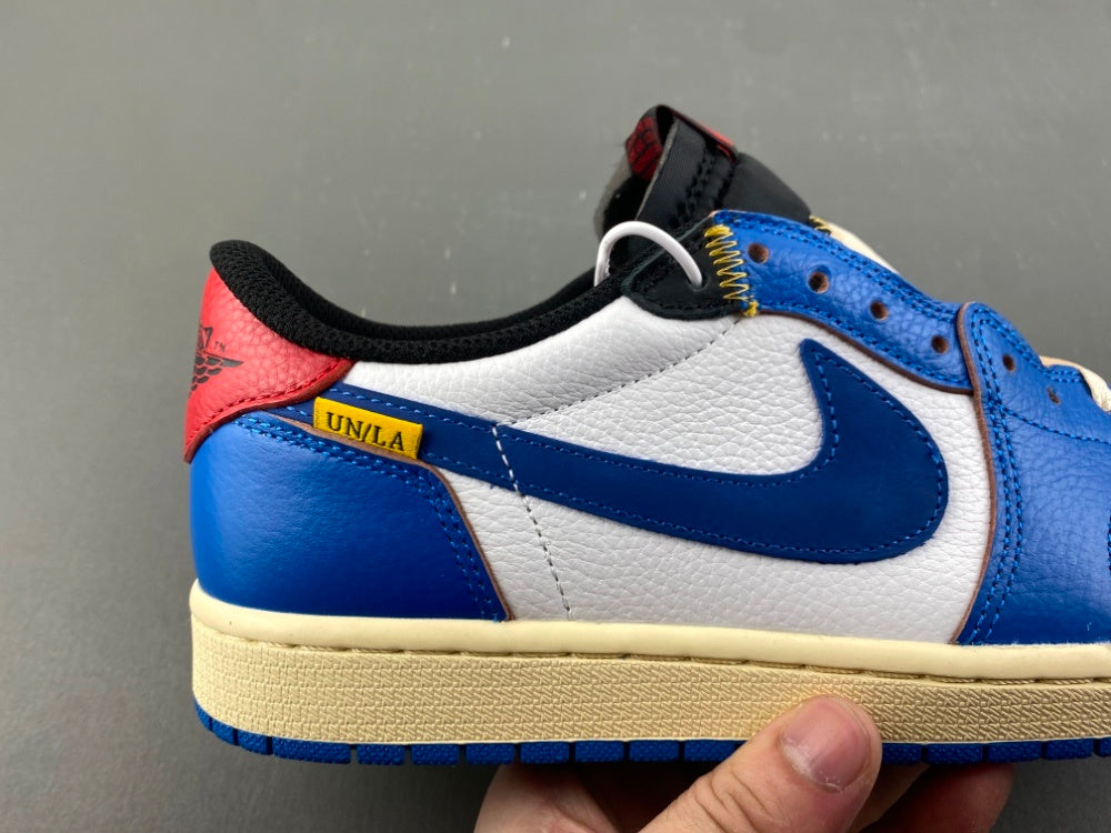 Low Top Sneakers, Blue White Yellow Colorway, Lace Up Design, Casual Gift for Sneaker Fans