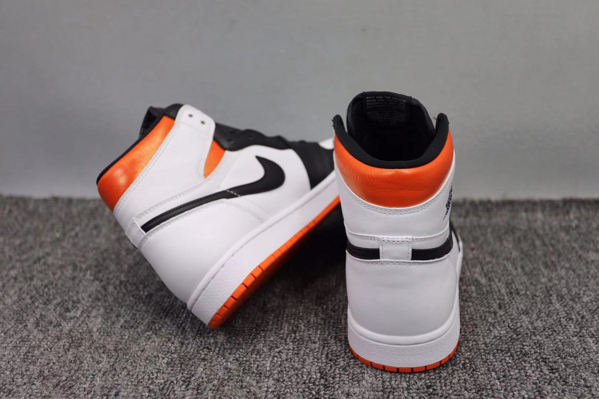 High Top Sneakers, Black White Orange Colorway, Lace Up Design, Casual Gift for Sneaker Fans