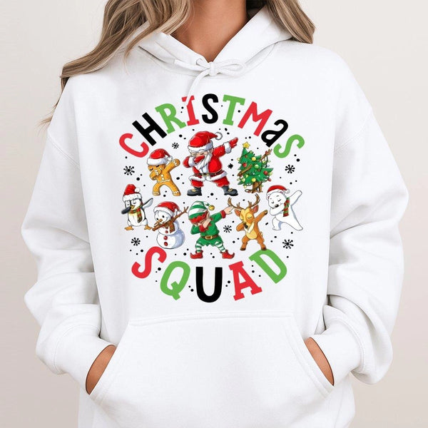 Dabbing Santa and Friends Hoodie, Christmas Squad Hoodie, Humorous Holiday Matching Sweatshirt, Dabbing Santa Hoodie, Family 
