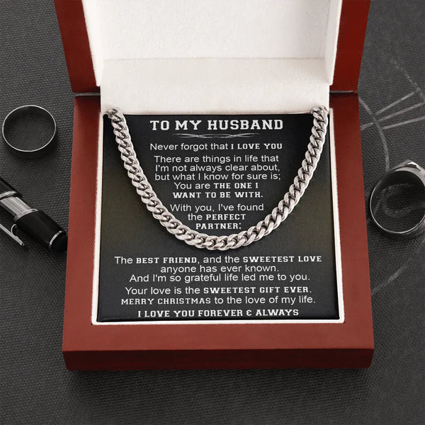 Classic Cuban Chain Necklace for Men, Husband Cuban Link Chain Necklace, Stainless Steel Link Necklace, Anniversary Christmas