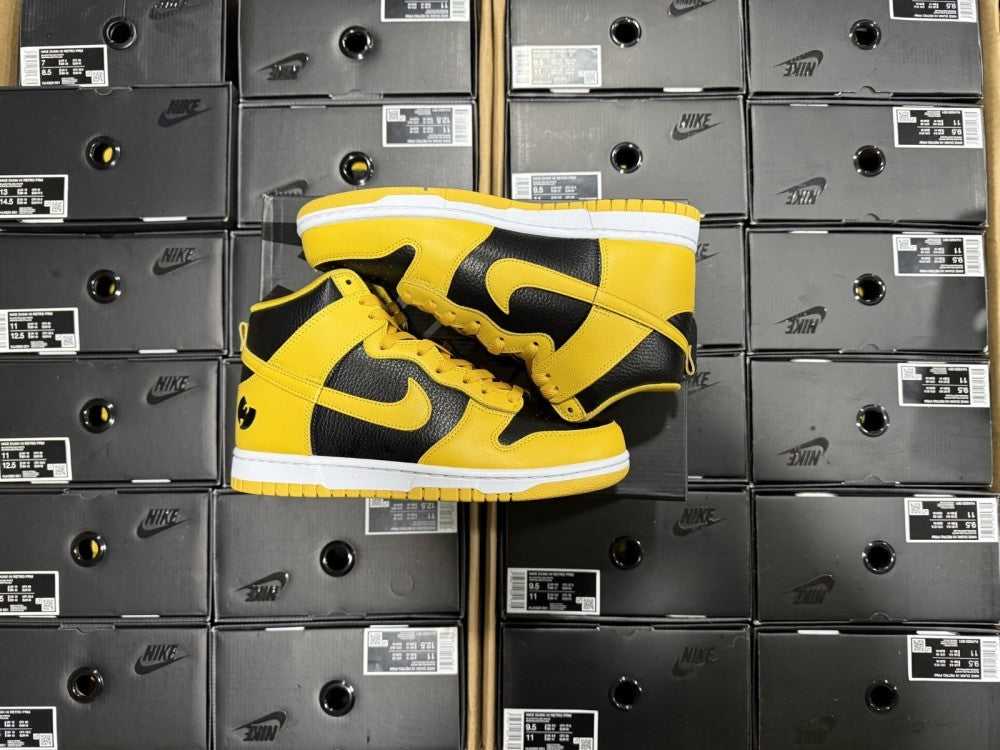 High Top Sneakers, Black Yellow Colorway, Lace Up Design, Casual Gift for Sneaker Fans