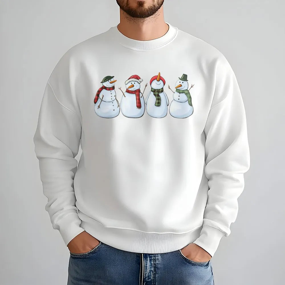 Whimsical Snowman Holiday Sweater, Adorable Snowman Sweatshirt, Winter Snowman Crewneck, Christmas Snowman Sweatshirt, Festiv