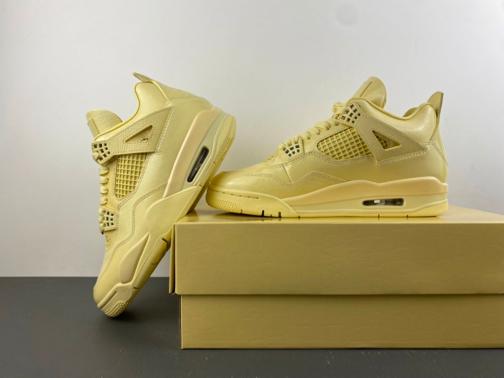 Retro Mid Top Sneakers, Yellow Colorway, Lace Up Design, Casual Gift for Sneaker Fans