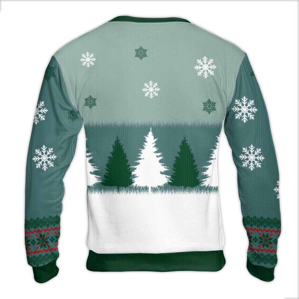 Winter Forest Paw Print Sweater, Is This Fluffy Enough Ugly Christmas Sweater, Humorous Pet Lover Holiday Sweatshirt, Comfy X