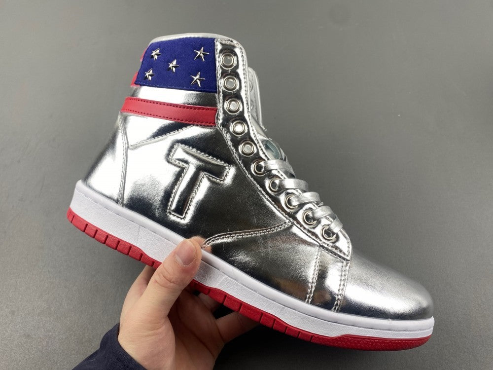 Boots, Blue Red Silver Colorway, Lace Up Design, Casual Gift for Shoe Lovers
