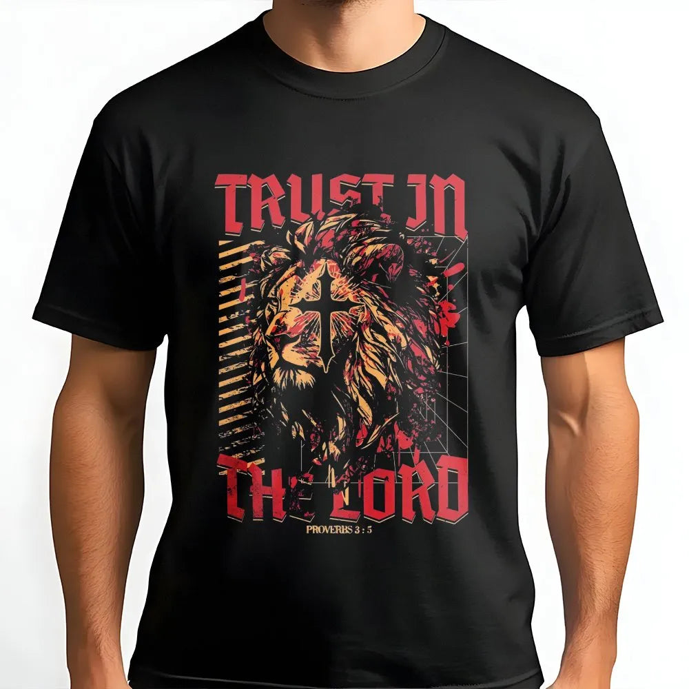 Trust in the Lord Sweatshirt | Lion of Judah Cross Graphic | Premium Cotton Blend | Faith Based Apparel Gift