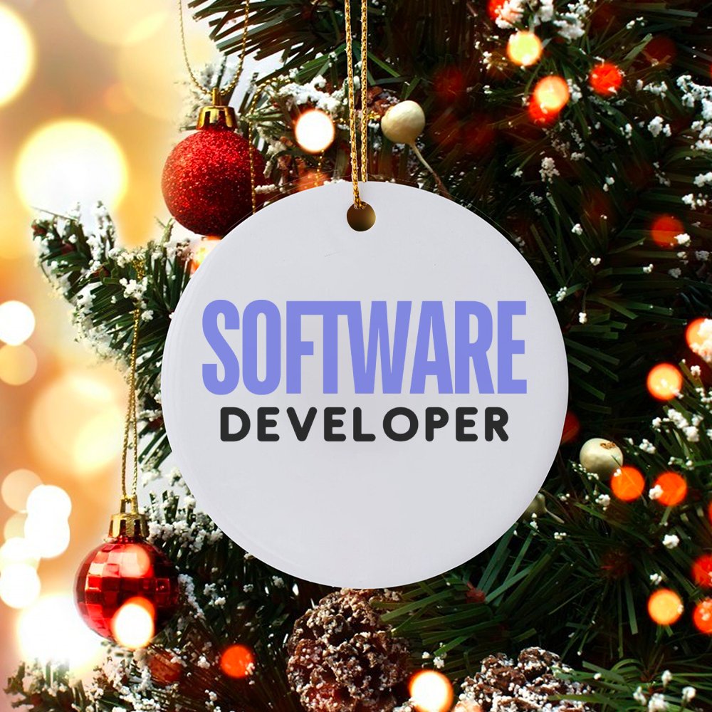 Humorous Coder Holiday Ornament, Software Developer Christmas Ornament, Tech Programmer Ceramic Ornament, Computer Science Xm
