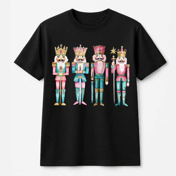 Watercolor Holiday Soldier T-Shirt, Nutcracker Christmas T-Shirt, Festive Winter Nutcracker T-Shirt, Retro Xmas Graphic Tee, 