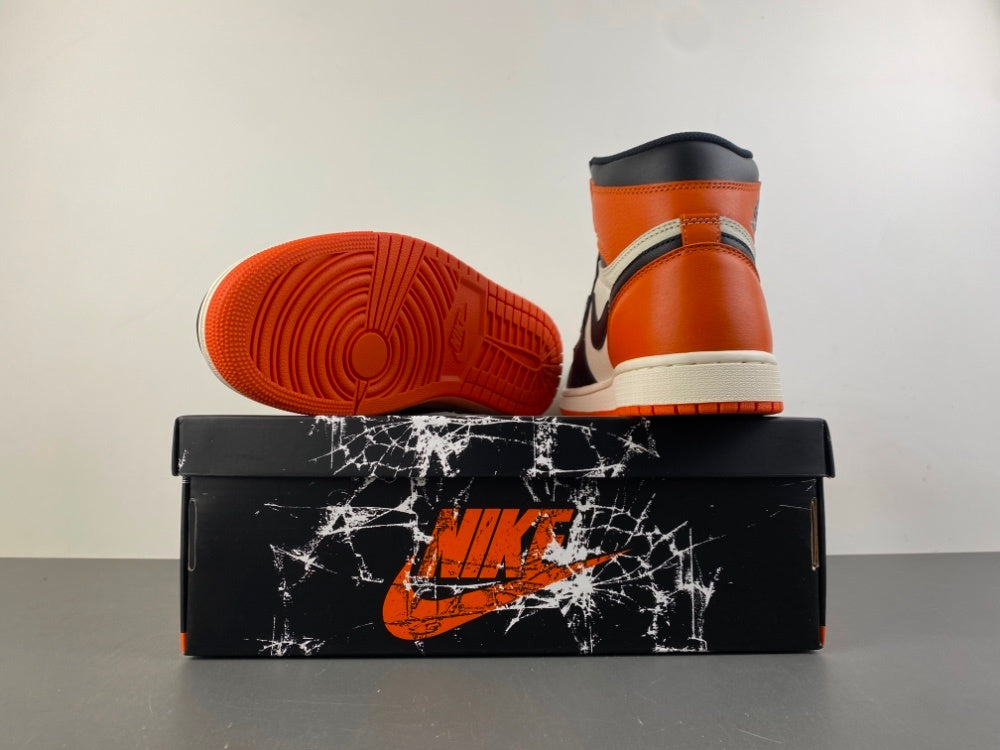 High Top Sneakers, Black White Orange Colorway, Lace Up Design, Casual Gift for Sneaker Fans