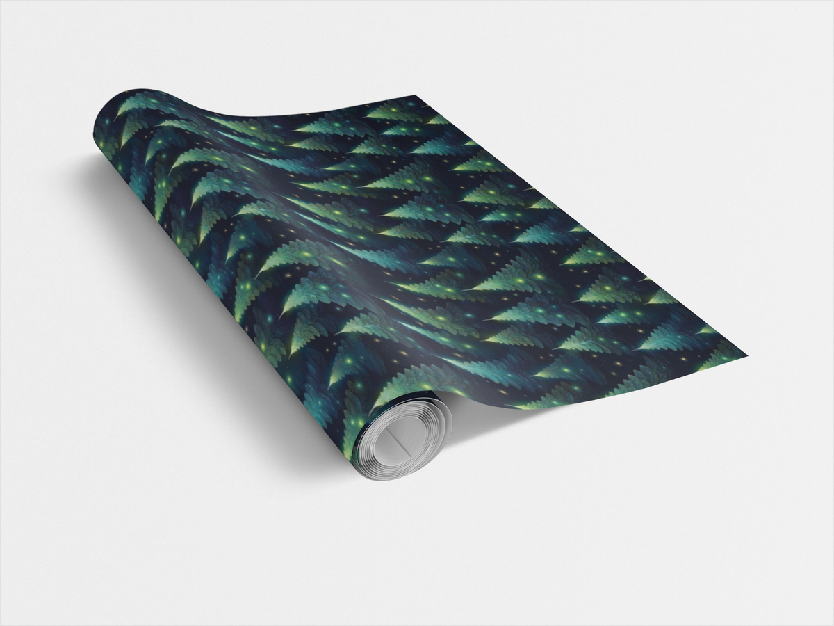 Winter Evergreen Holiday Gift Wrap, Forest Pine Tree Christmas Wrapping Paper, Watercolor Pine Tree Wrapping Paper, Rustic Wi