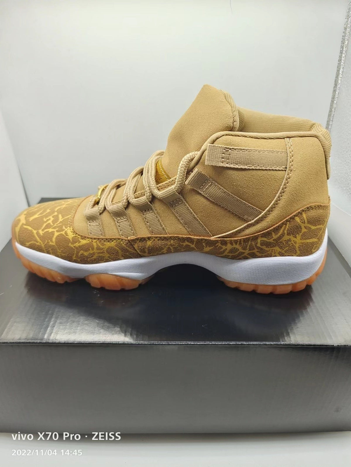 Sneakers, Gold Colorway, Lace Up Design, Casual Gift for Sneaker Fans