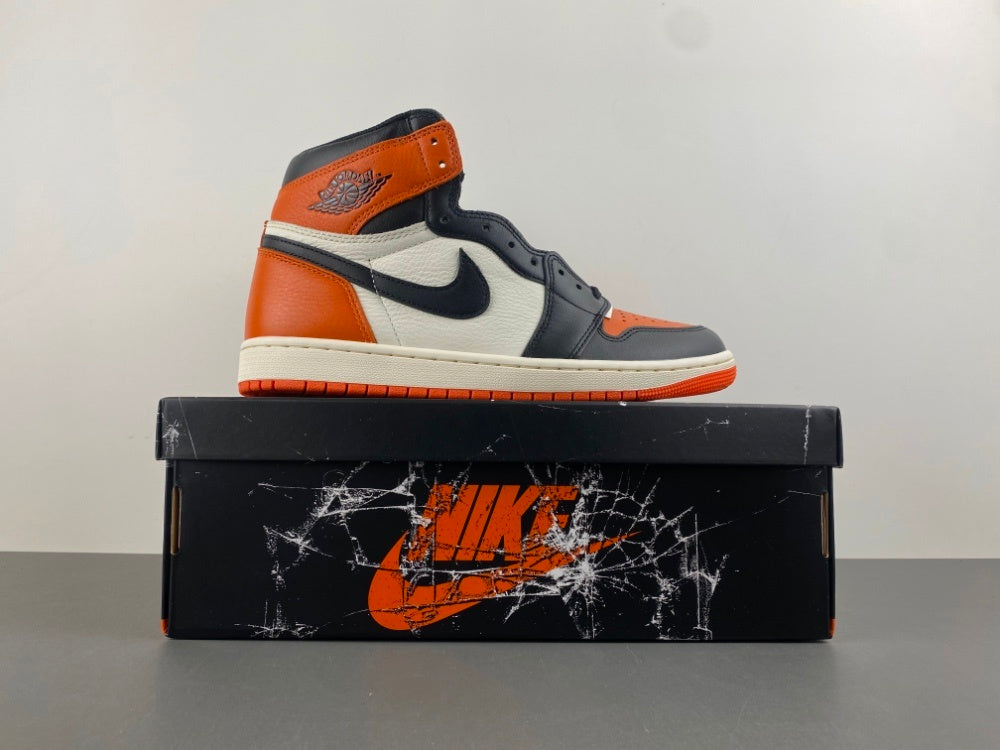 High Top Sneakers, White Black Orange Colorway, Lace Up Design, Casual Gift for Sneaker Fans