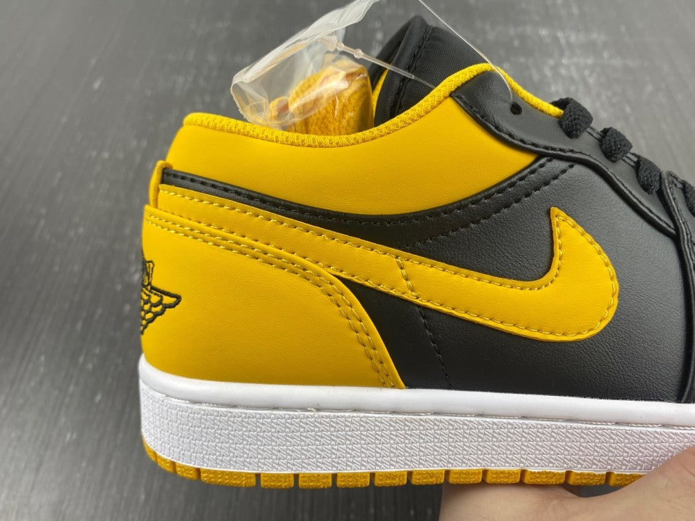Low Top Sneakers, Black Yellow Colorway, Lace Up Design, Casual Gift for Sneaker Fans