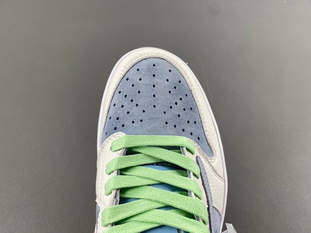 Low Top Sneakers, White Green Gray Colorway, Reverse Hook Design, Lace Up Design, Casual Gift for Sneaker Fans