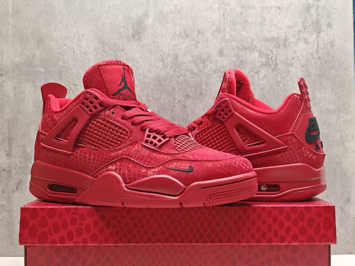 Mid Top Sneakers, Red Colorway, Lace Up Design, Casual Gift for Sneaker Fans