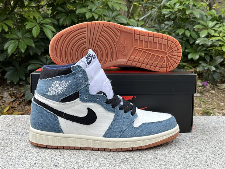 High Top Sneakers, White Blue Black Colorway, Lace Up Design, Casual Gift for Sneaker Fans