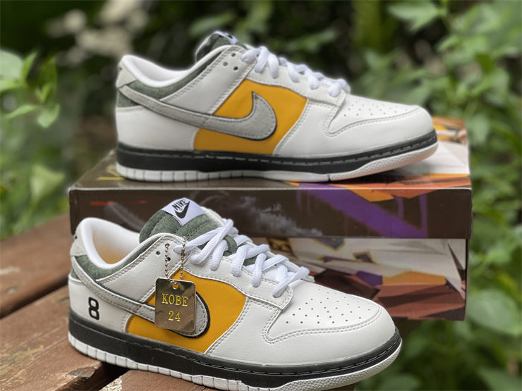 Low Top Sneakers, White Yellow Gray Colorway, Lace Up Design, Casual Gift for Sneaker Fans