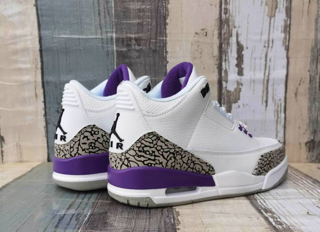 Sneakers, White Purple Colorway, Lace Up Design, Casual Gift for Sneaker Fans
