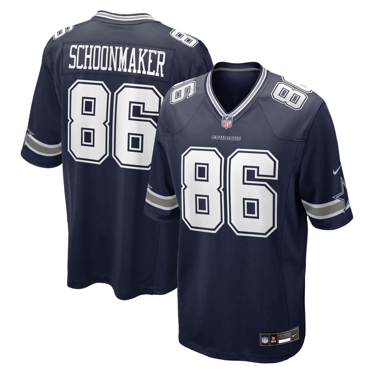 Dallas Cowboys Luke Schoonmaker Navy Team Game Jersey