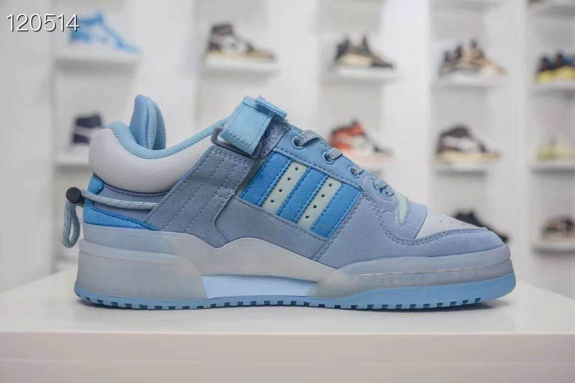 Low Top Shoes, Blue Colorway, Lace Up Design, Casual Gift for Shoe Lovers