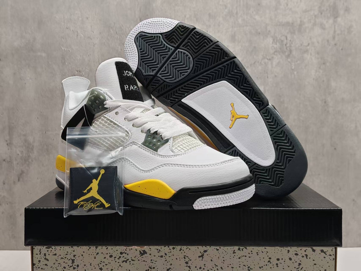 Mid Top Sneakers, White Black Yellow Colorway, Lace Up Design, Casual Gift for Sneaker Fans