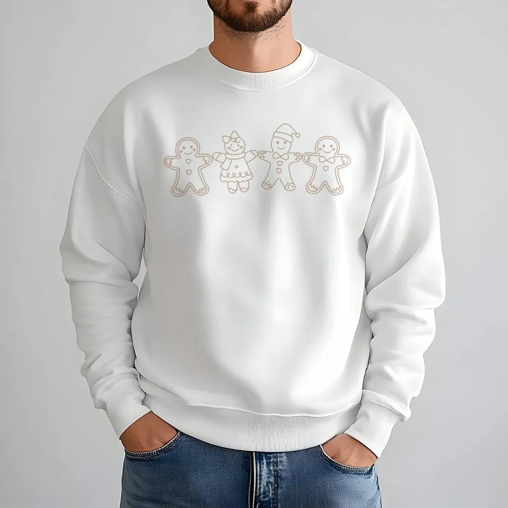 Christmas Cookie Sweatshirt, Gingerbread Family Sweatshirt, Minimalist Xmas Cookie Pullover, Holiday Gingerbread Sweatshirt, 