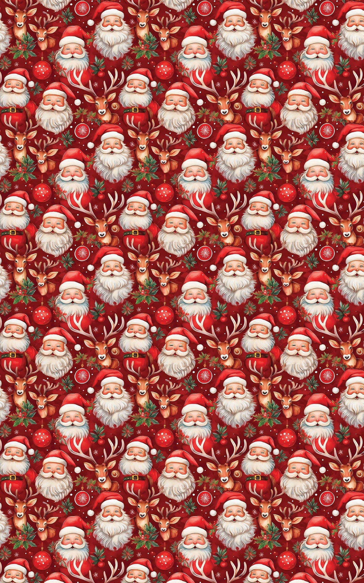 Holiday Hoopla Gift Wrap, Santa and Reindeer Wrapping Paper, Adorable Christmas Wrapping Paper, Santa Gift Wrap Roll, Festive