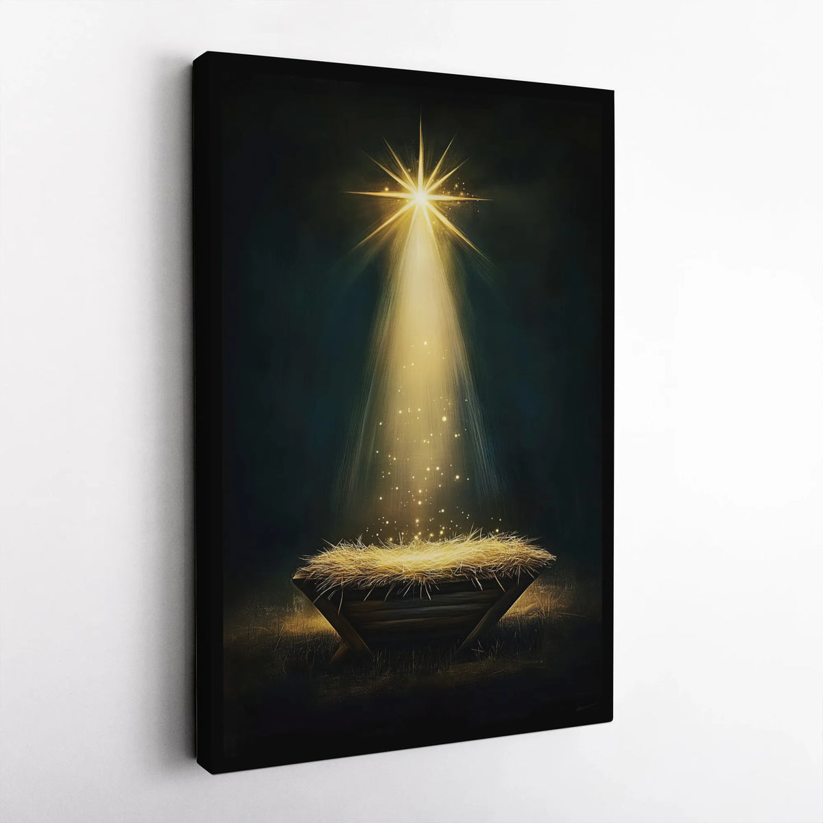 Star of Bethlehem Canvas Wall Art, Nativity Scene Canvas Print, Holy Night Manger Canvas Art, Christian Christmas Decor, Reli