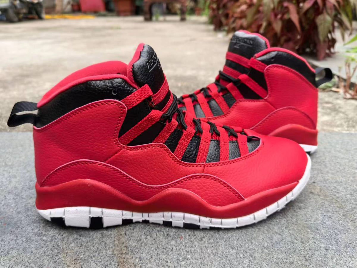 High Top Sneakers, Red Black Colorway, Lace Up Design, Casual Gift for Sneaker Fans