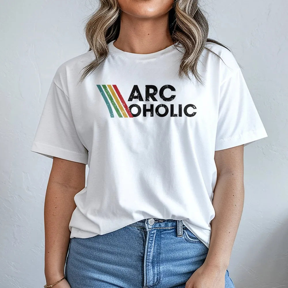 Archoholic T-Shirt | Funny Architect Retro Rainbow Graphic | Premium Soft Cotton | Architecture Student Gift