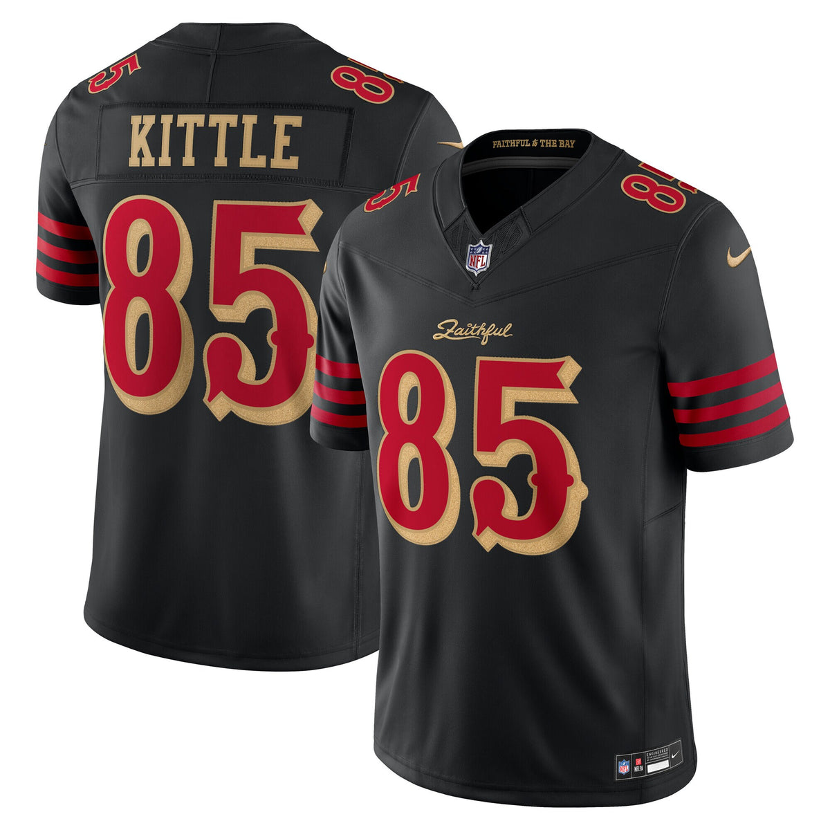 San Francisco 49ers George Kittle Black 2025 Rivalries Collection Stitched Limited Jersey