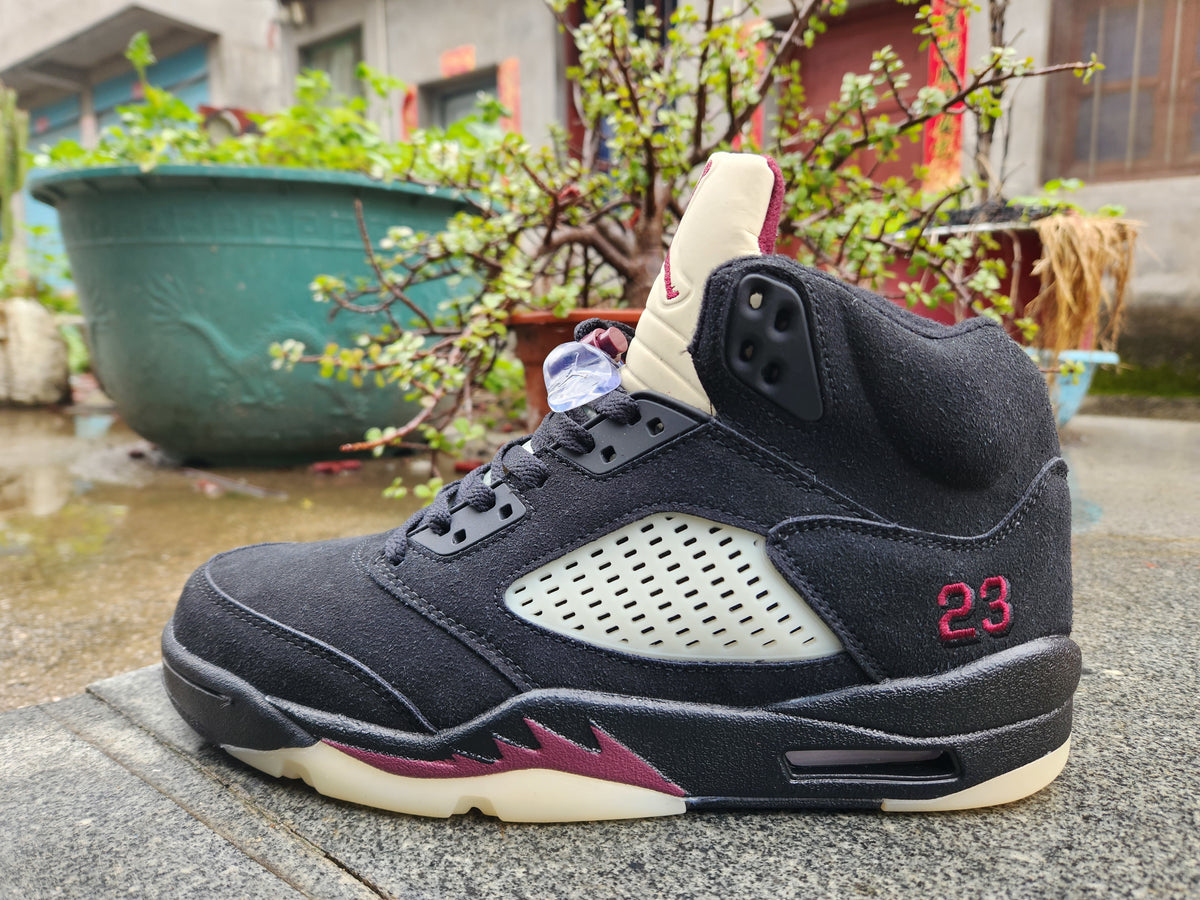 Sneakers, Black Red Colorway, Lace Up Design, Casual Gift for Sneaker Fans