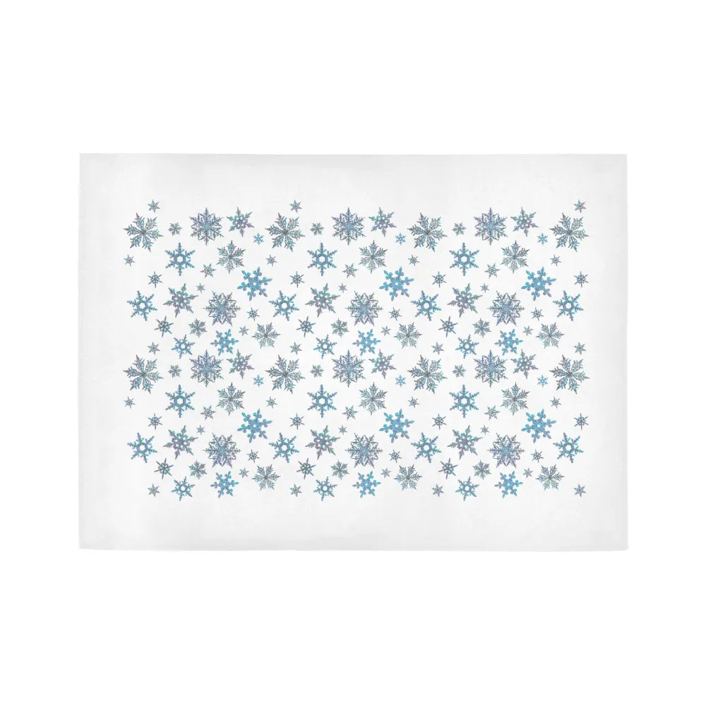 Winter Holiday Pattern Rug, Blue Snowflake Runner Rug, Seasonal Snowflake Runner Rug, Hallway Floor Runner Rug, Christmas Kit