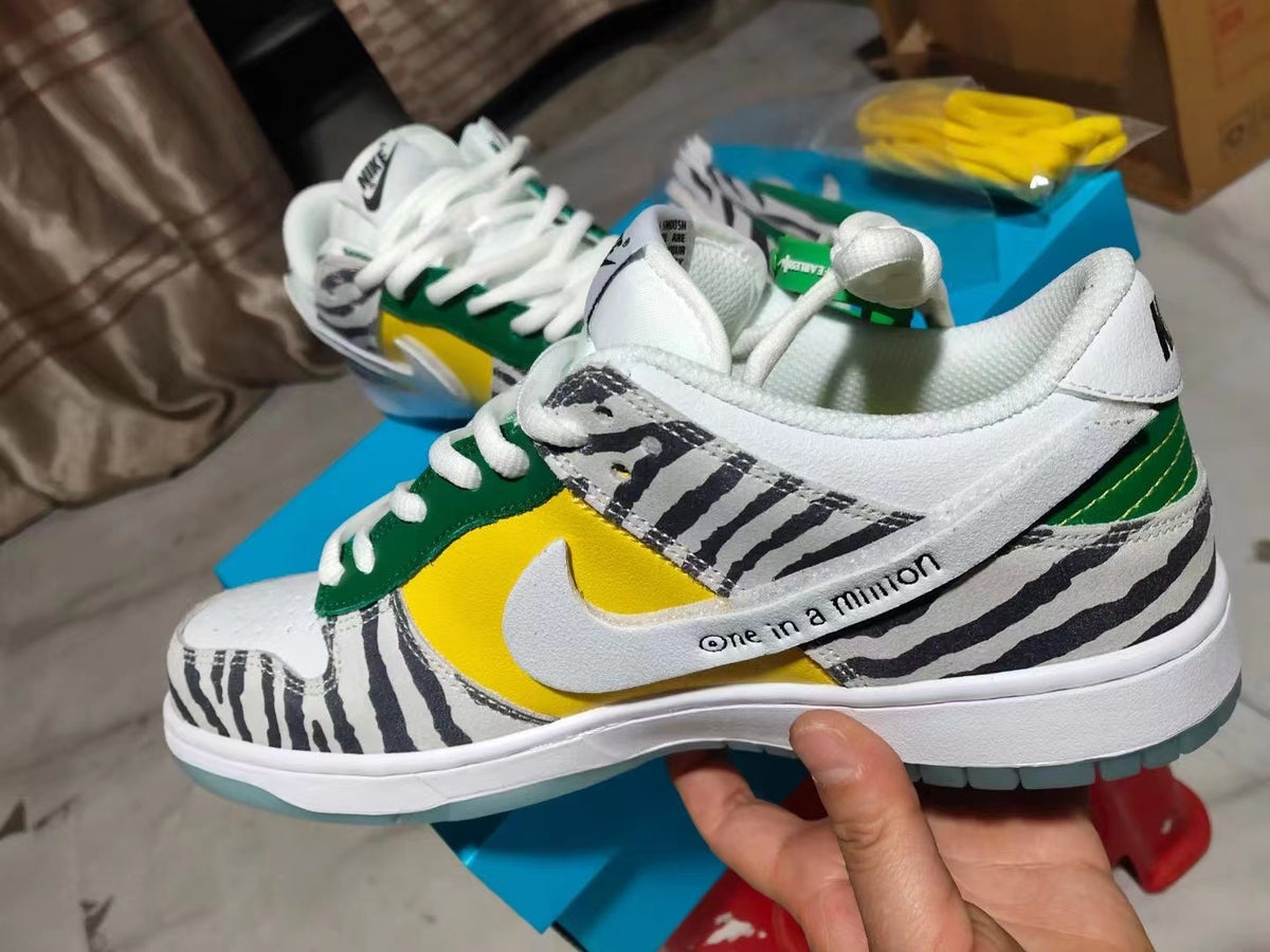 Low Top Sneakers, White Yellow Black Colorway, Glow in the Dark Detail, Lace Up Design, Casual Gift for Sneaker Fans