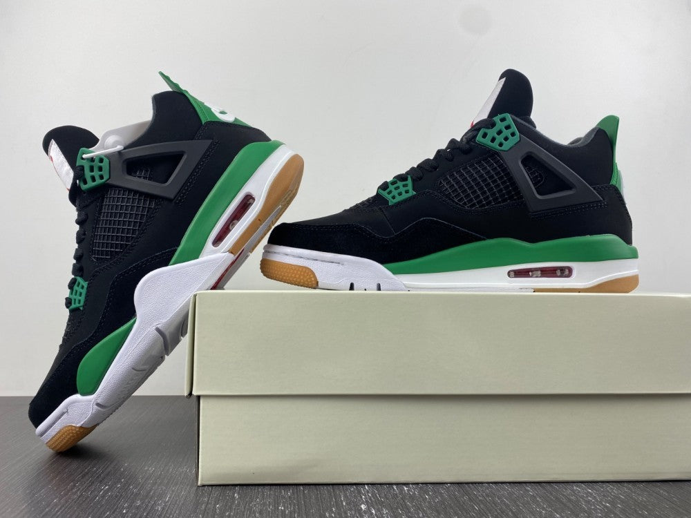 Sneakers, Black Green Colorway, Leather Footwear, Lace Up Design, Casual Gift for Sneaker Fans