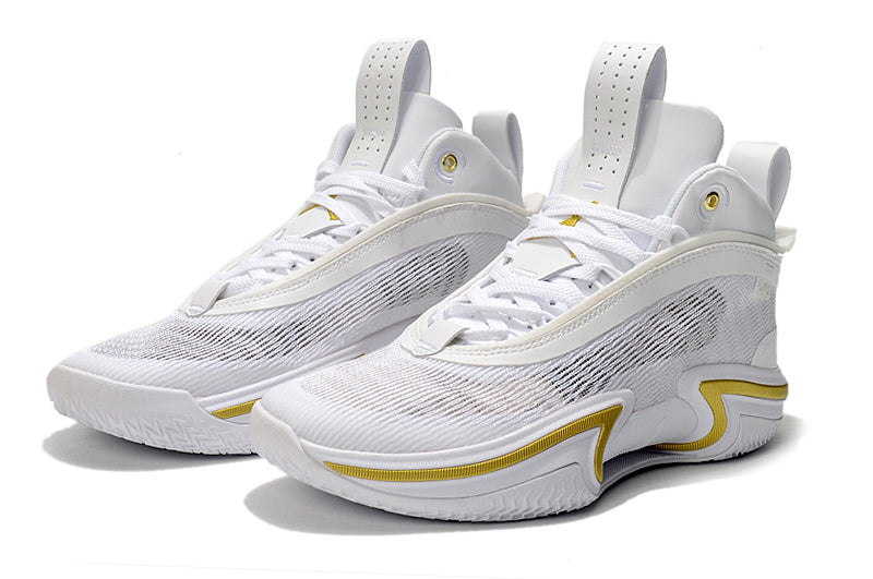 Sneakers, White Yellow Colorway, Lace Up Design, Casual Gift for Sneaker Fans