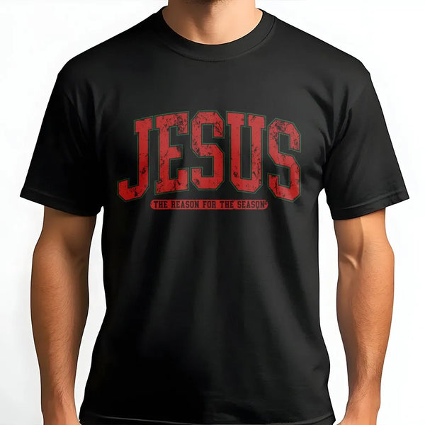 Vintage Christian Christmas Shirt, Jesus the Reason for the Season T-Shirt, Distressed Religious Graphic Tee, Faith Holiday P