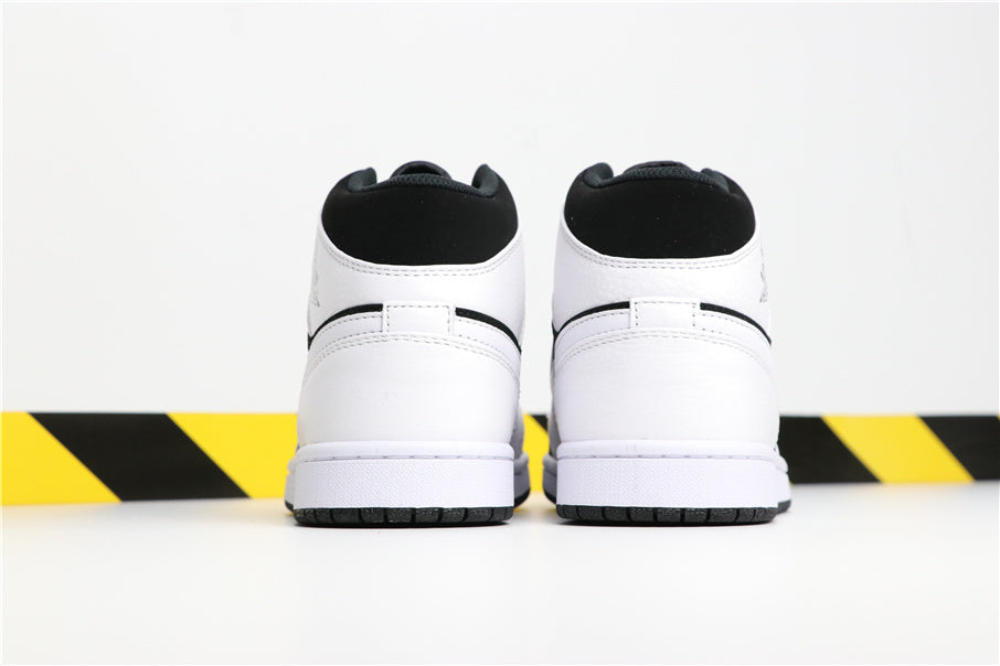 Mid Top Sneakers, White Black Colorway, Lace Up Design, Casual Gift for Sneaker Fans