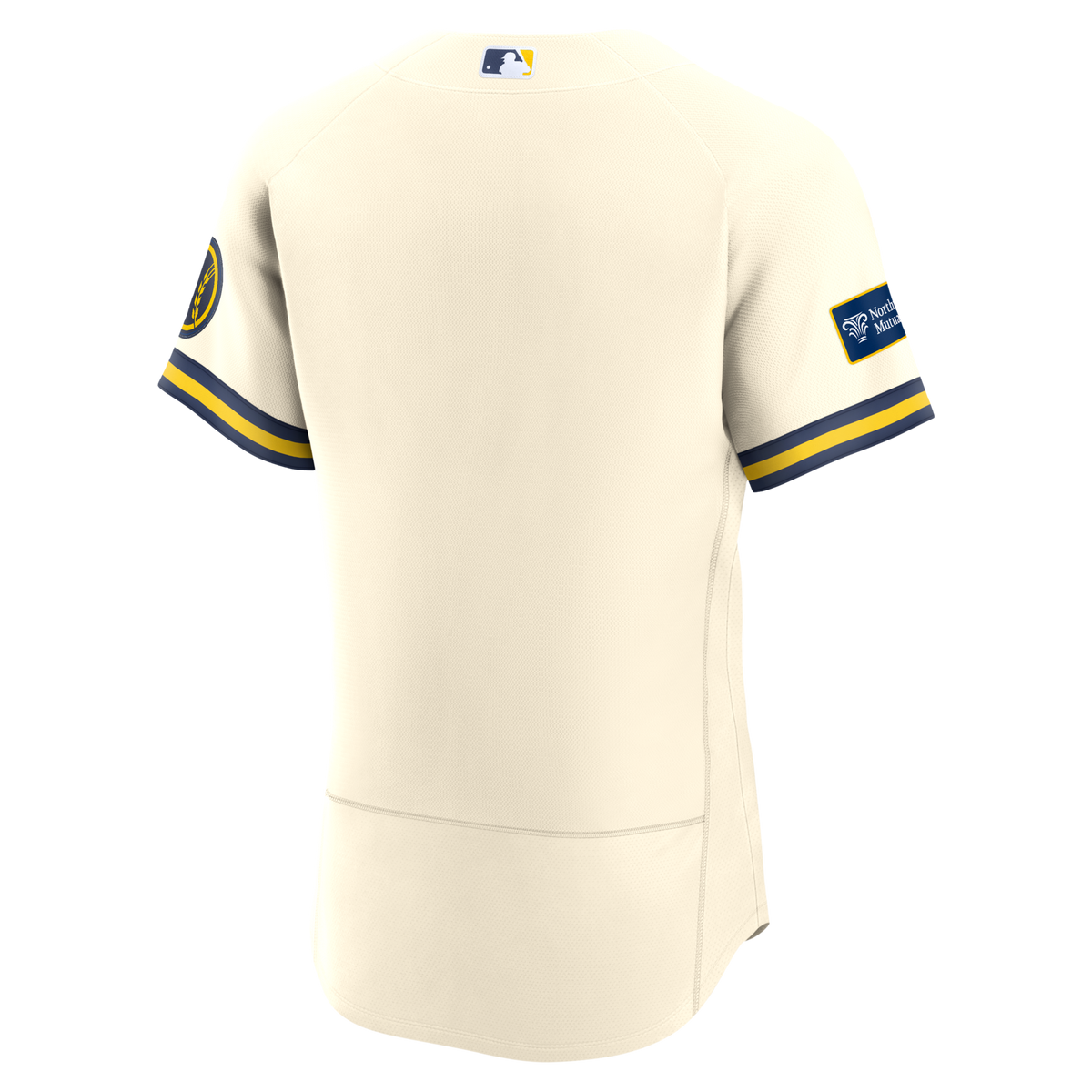 Milwaukee Brewers Cream Home Sponsor Patch Authentic Jersey