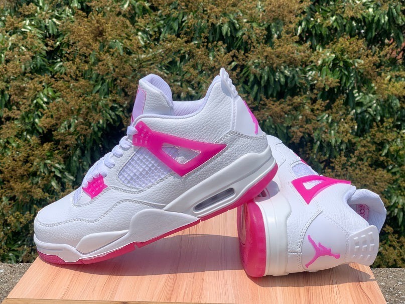 Mid Top Sneakers, White Pink Colorway, Lace Up Design, Casual Gift for Sneaker Fans