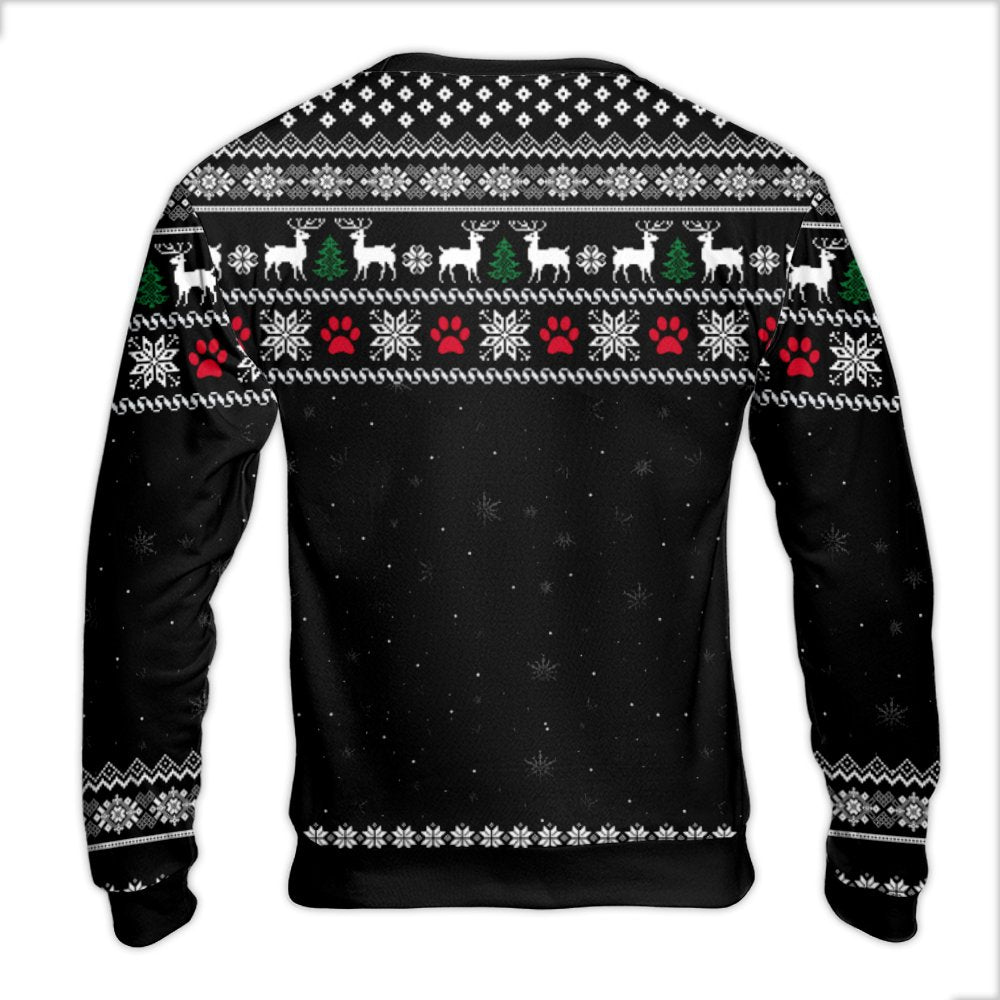 Humorous Pet Lover Reindeer Holiday Sweatshirt, 67% Fluff 33% Christmas Spirit Ugly Sweater, Adorable Xmas Fleece Party Crewn